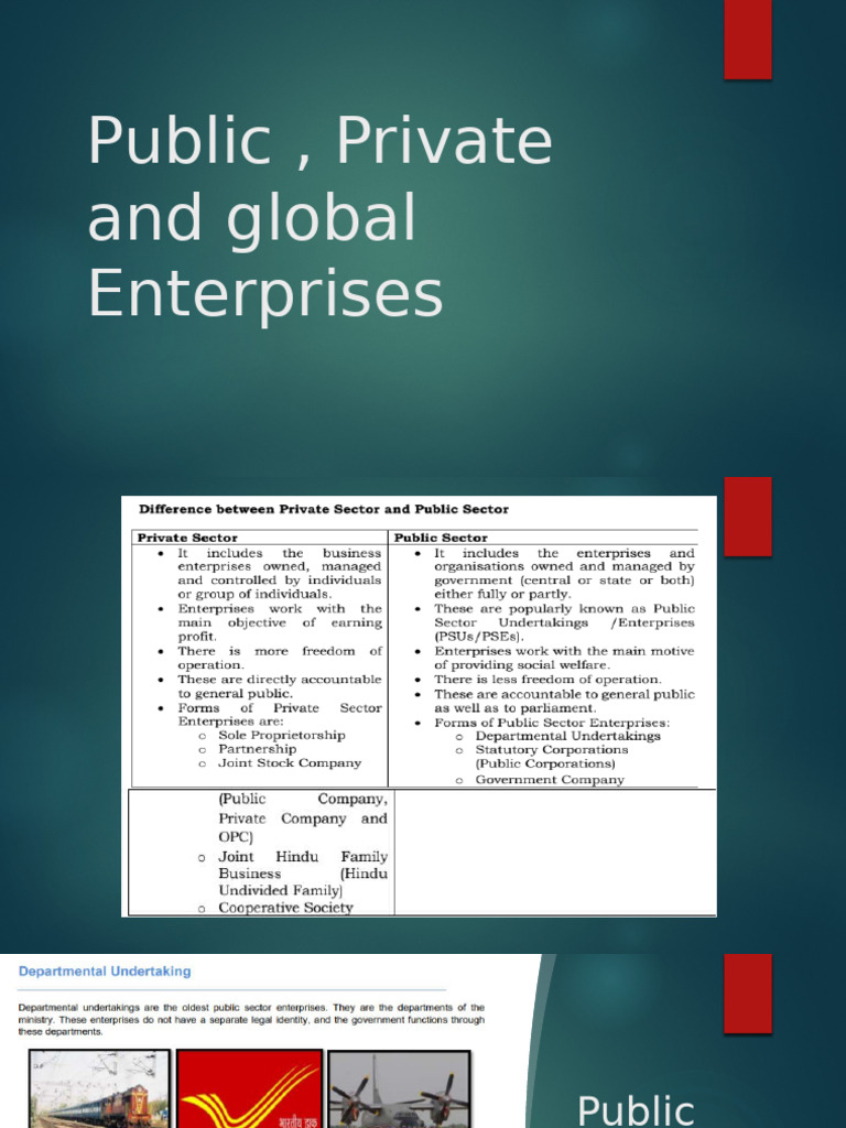 Public, Private and Global Enterprises | PDF | Public–Private ...