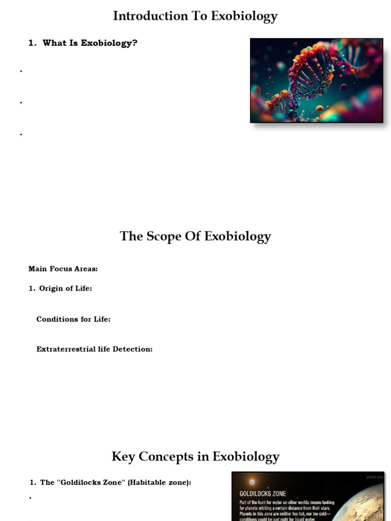 Understanding Exobiology and Life Beyond Earth | PDF | Astrobiology ...