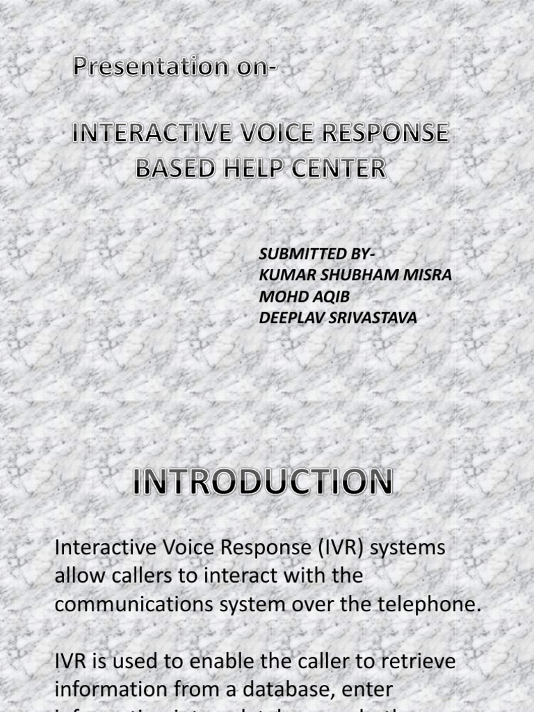 IVR System Overview and Applications | PDF | Interactive Voice Response ...