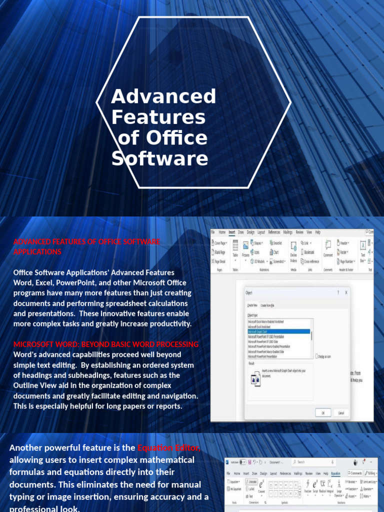 Advanced Features of Office Software Application | PDF | Microsoft ...