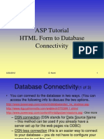 ASP Tutorial HTML Form To Database Connectivity: 3/23/2012 D. Nord 1