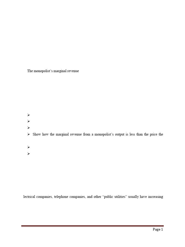 Understanding Monopoly Market Structure | PDF | Monopoly | Profit ...