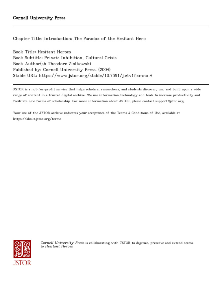Hesitant Heroes: Exploring Inhibition in Literature | PDF | Hero