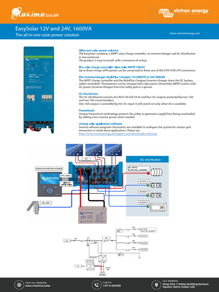 Datasheet EasySolar 1600VA EN | PDF | Power Inverter | Battery Charger