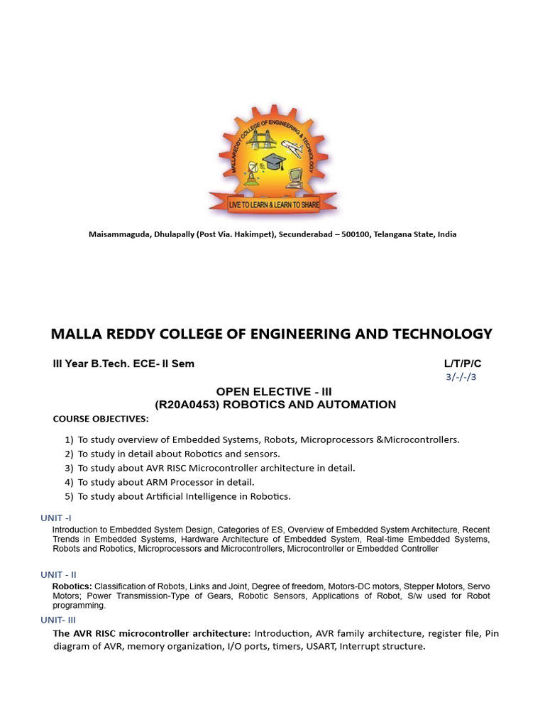 Embedded Systems and Microcontrollers | PDF | Microcontroller ...