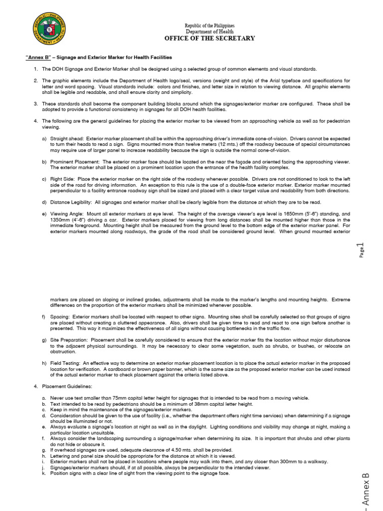 DOH Signage Standards for Health Facilities | PDF | Computer Graphics ...