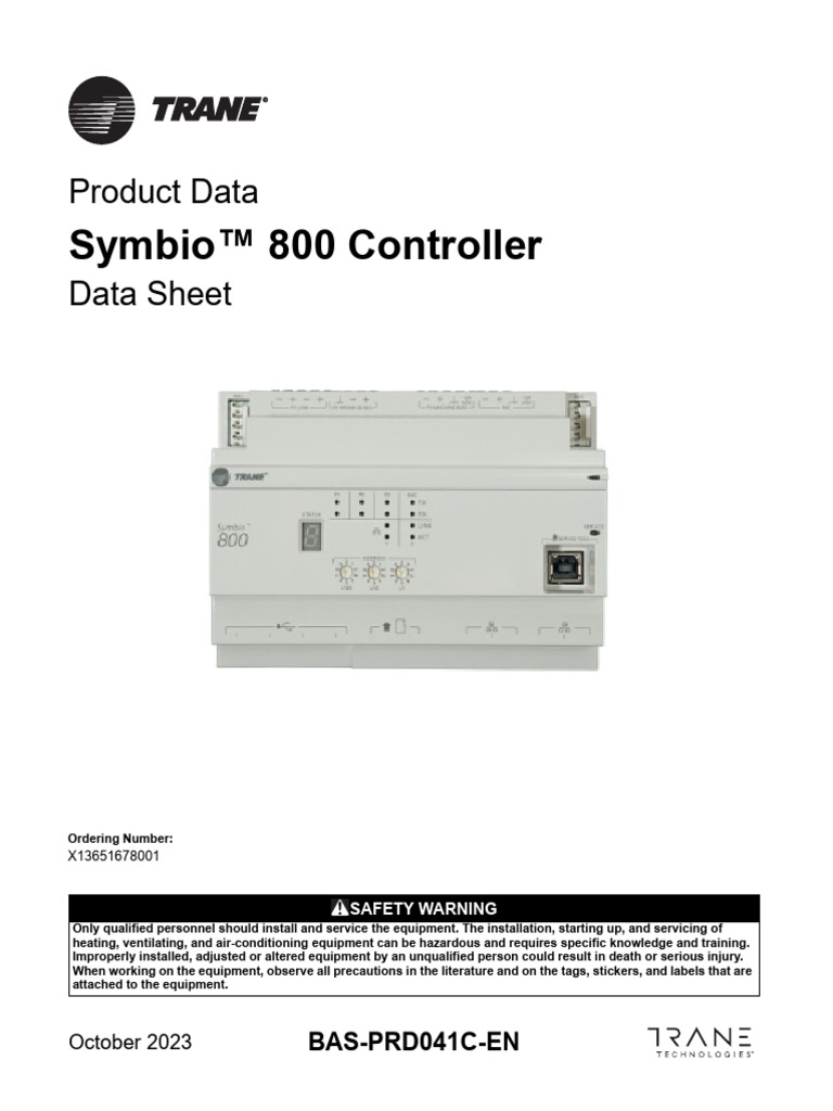 Symbio 800 Controller Data Sheet | PDF | Building Automation | Computing