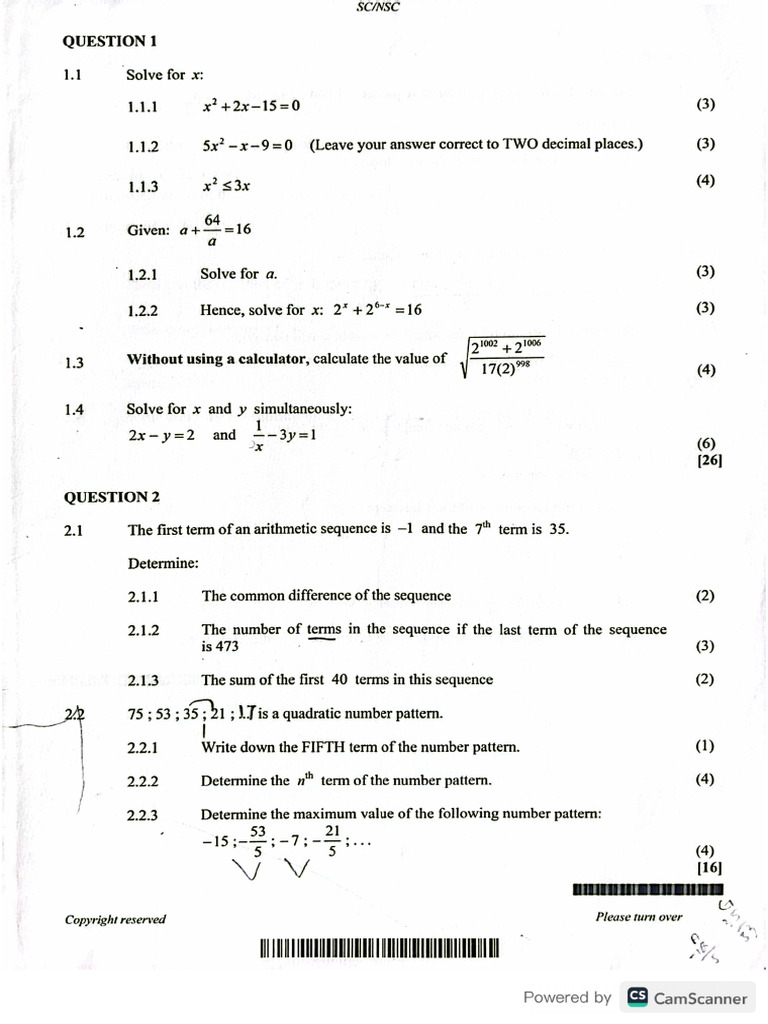 Maths Paper 1 | PDF