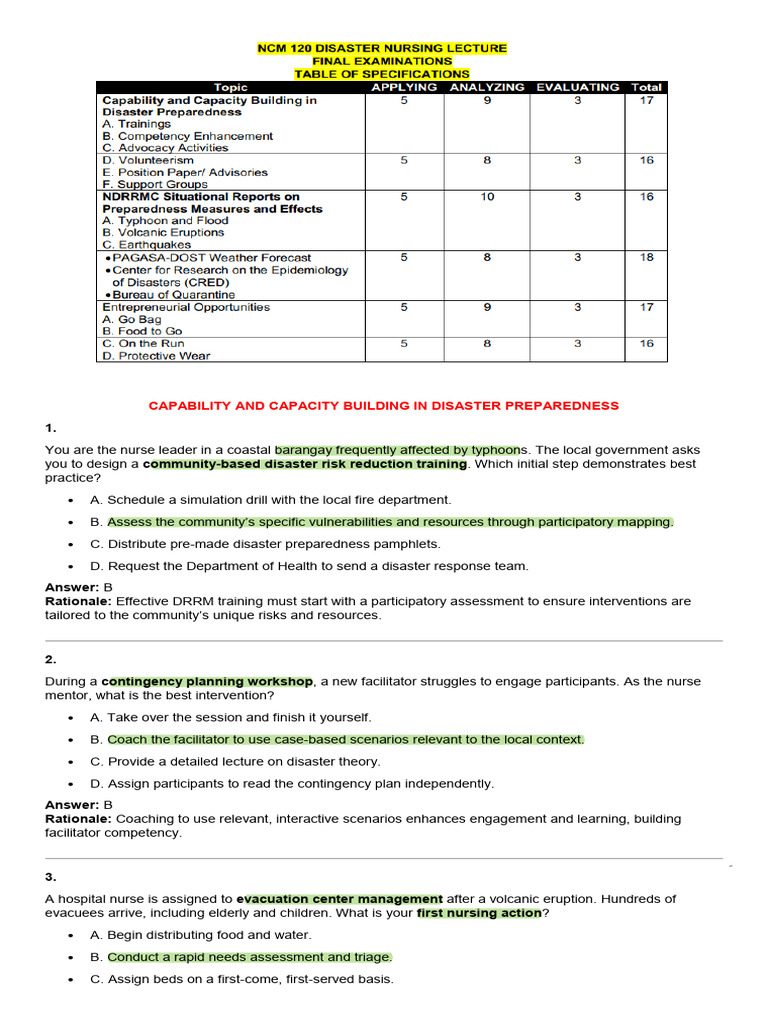 Disaster Preparedness Training Strategies | PDF | Emergency Management ...
