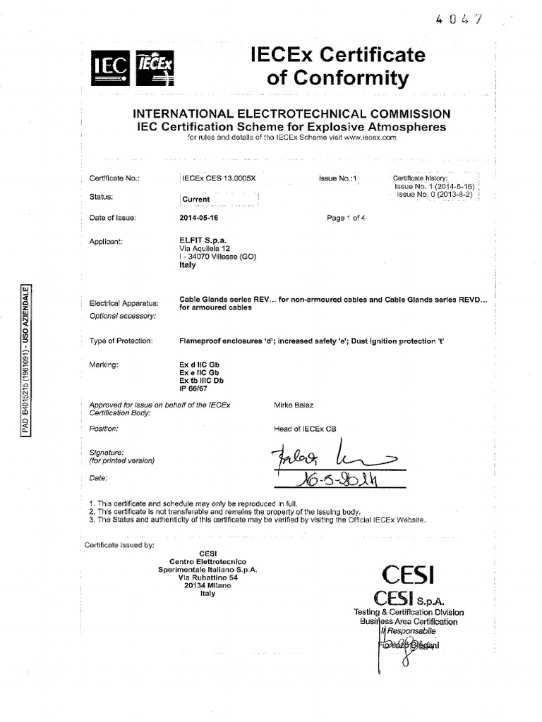 IECEx CES 13.0005X | PDF