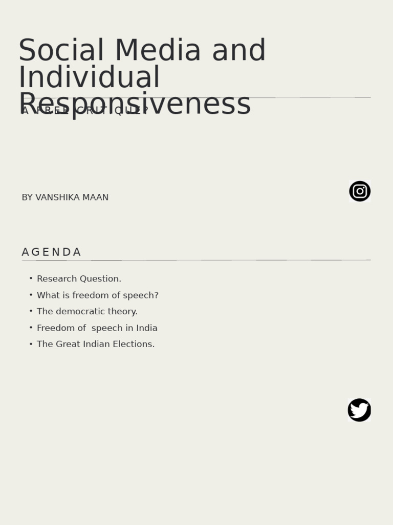 Social Media and Individual Responsiveness | PDF | Freedom Of Speech ...