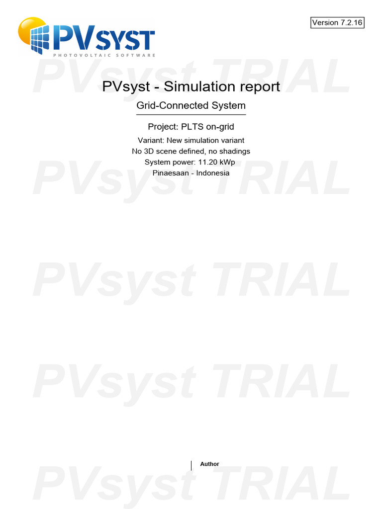 PLTS On-Grid System Simulation Report | PDF | Photovoltaic System ...