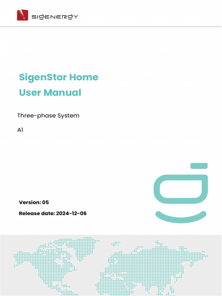 SigenStor Home User Manual 2024 | PDF | Electrical Grid | Solar Power