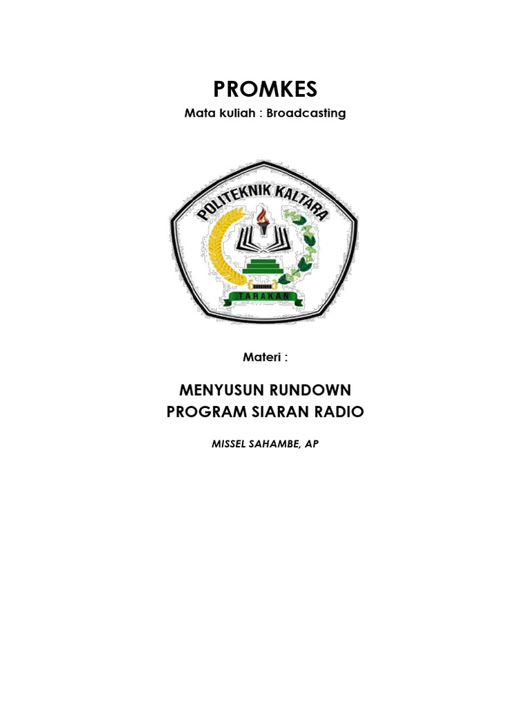 Rundown Program Siaran Radio | PDF