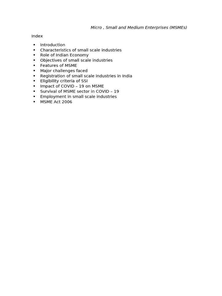 MSME Project Report Overview | PDF