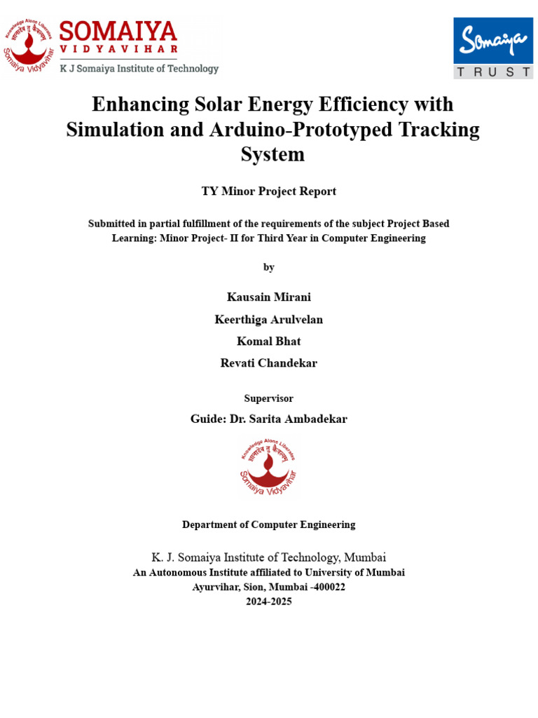 Solar Energy Efficiency Tracking System | PDF | Solar Panel | Computer ...