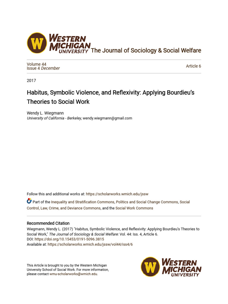 Applying Bourdieu?s Theories To Social Work | PDF | Social Work | Sociology