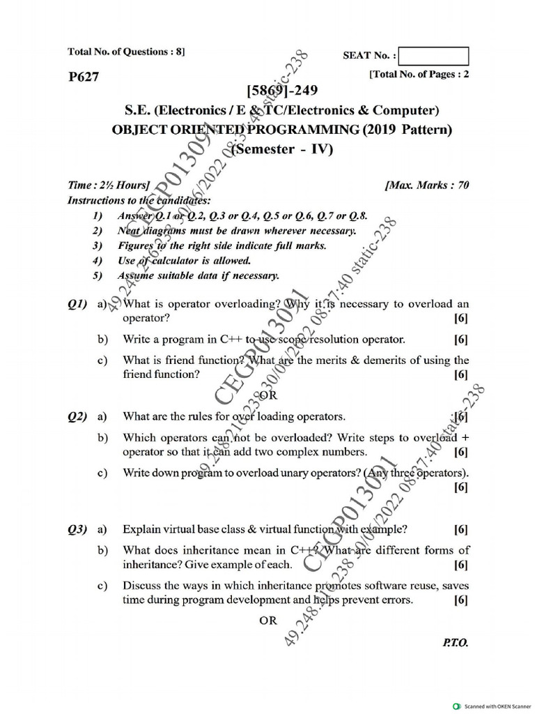 May Jun OOPs | PDF