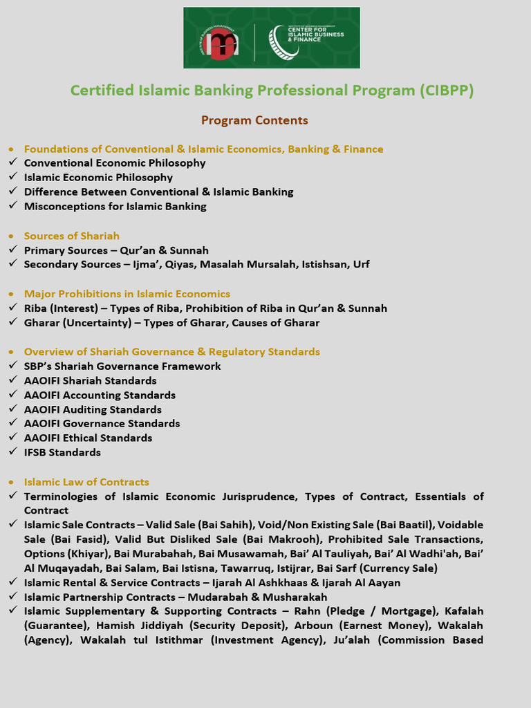 Program Contents 250427 224509 | PDF | Islamic Banking And Finance | Banks