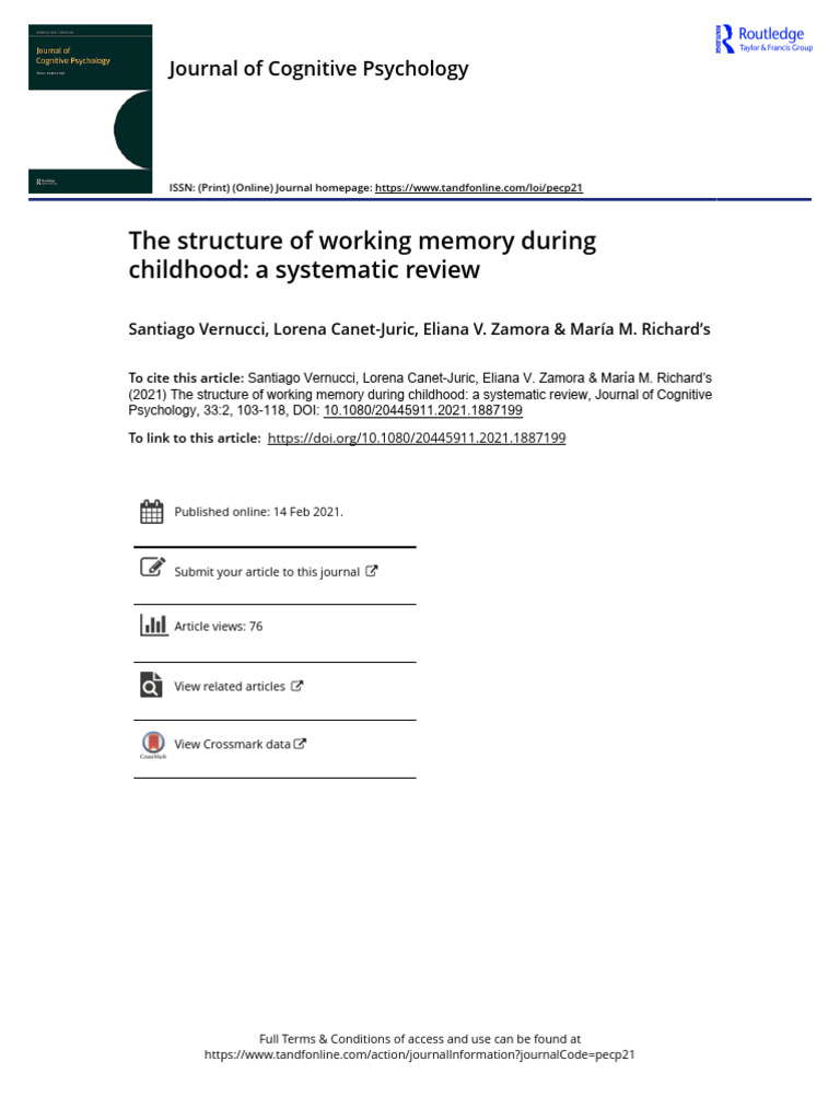 Childhood Working Memory Structure Review | PDF | Cognitive Science ...