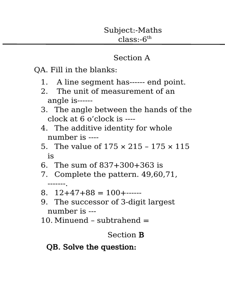Maths 6th | PDF