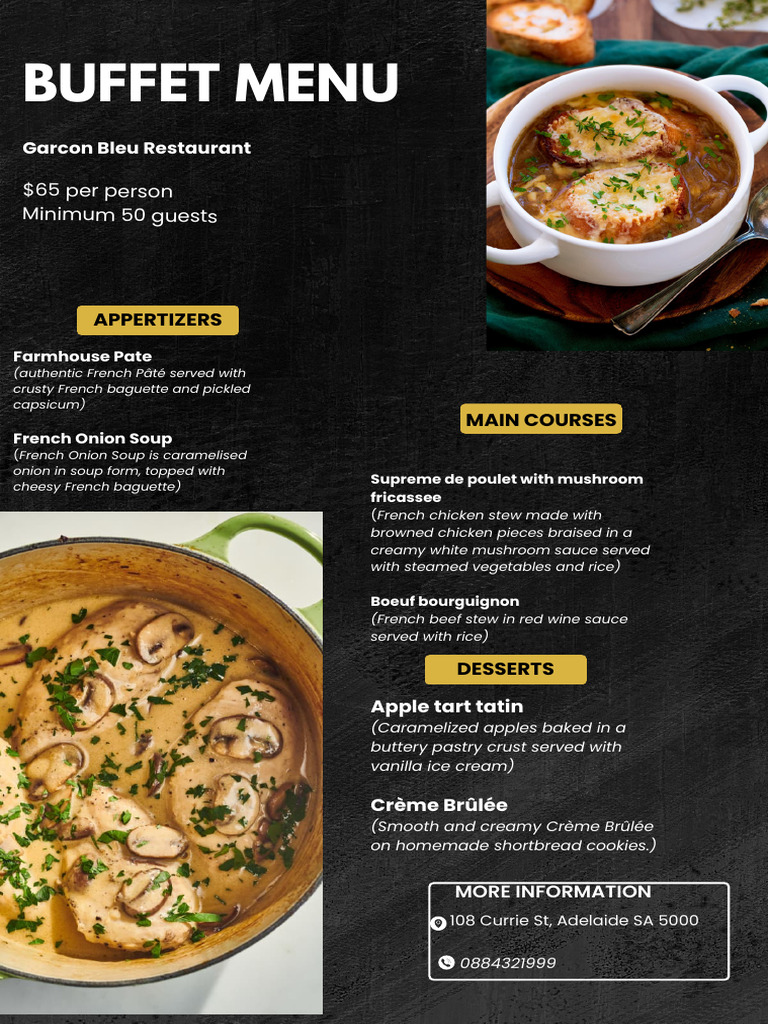Authentic French Cuisine Menu | PDF