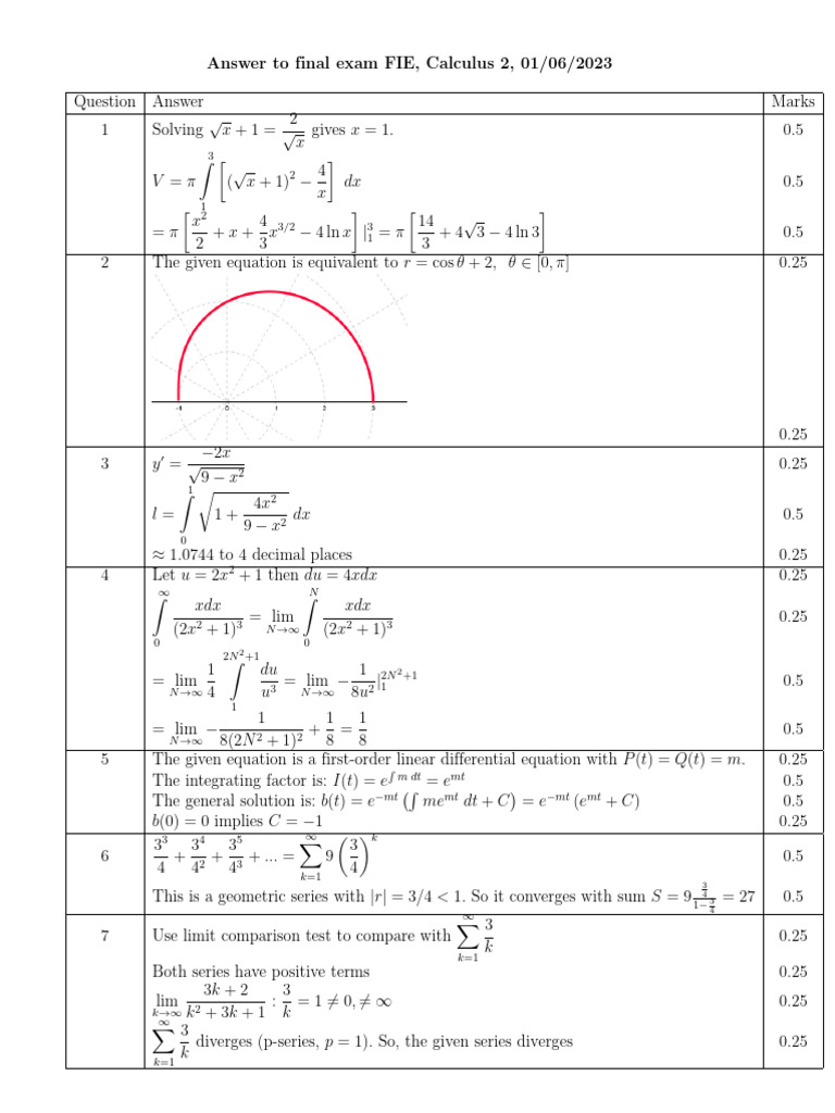DA - Calculus 2 - FIE - HK2 - 2022 - 2023 | PDF | Equations | Applied ...