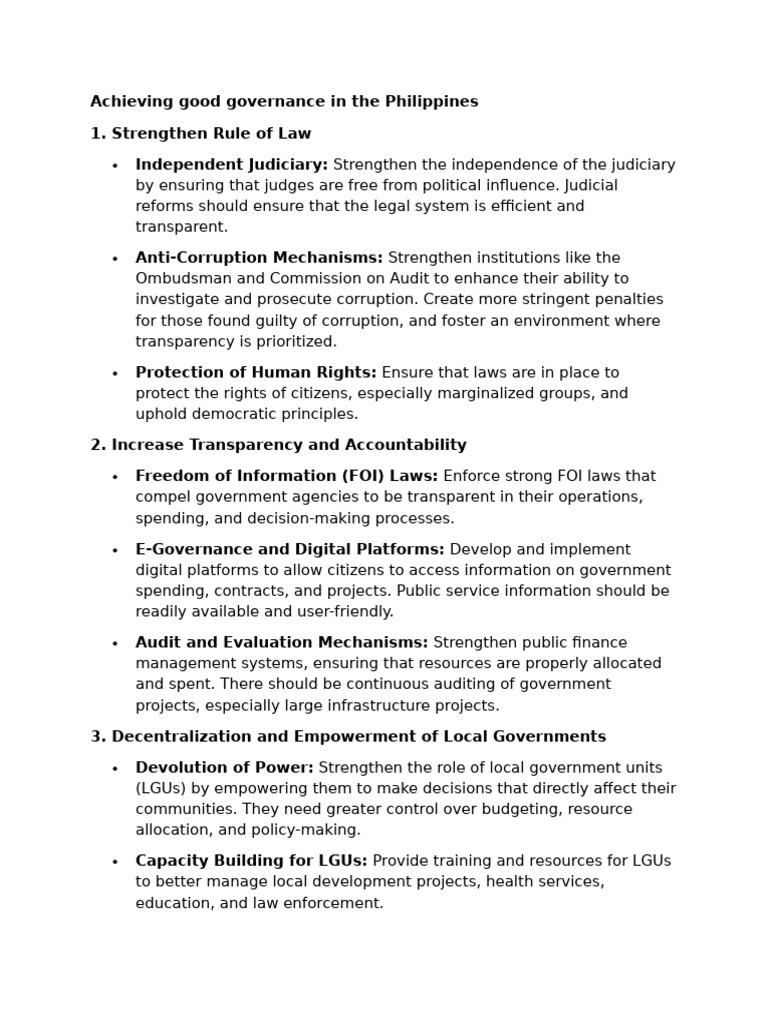 State of The Philippines | PDF | Governance | Corruption