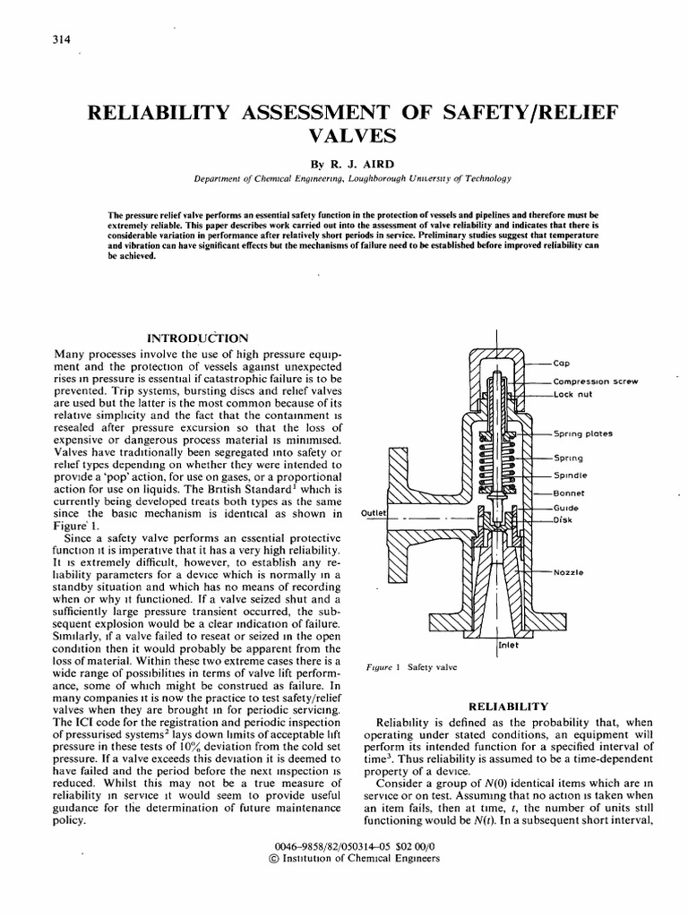 Reliability Assessment of Safety-Relief Valves | PDF