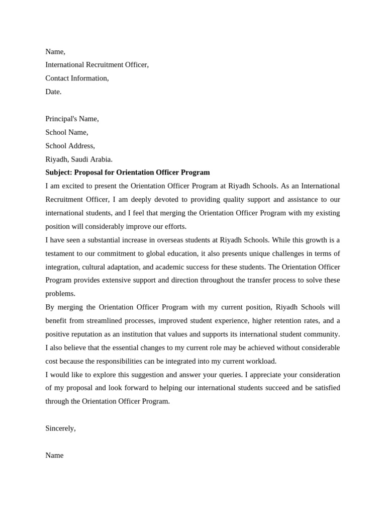 Orientation Officer Program Proposal | PDF | Employee Retention ...