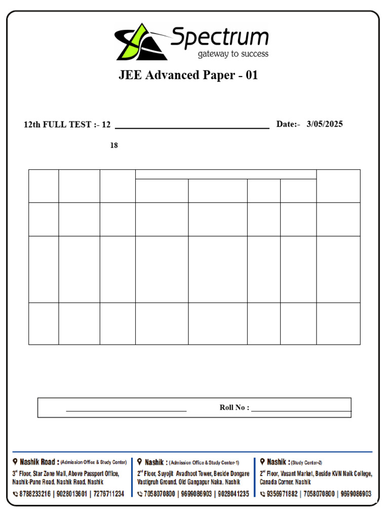 JEE Advanced 2025 Paper Format and Marking | PDF | Capacitor | Complex ...
