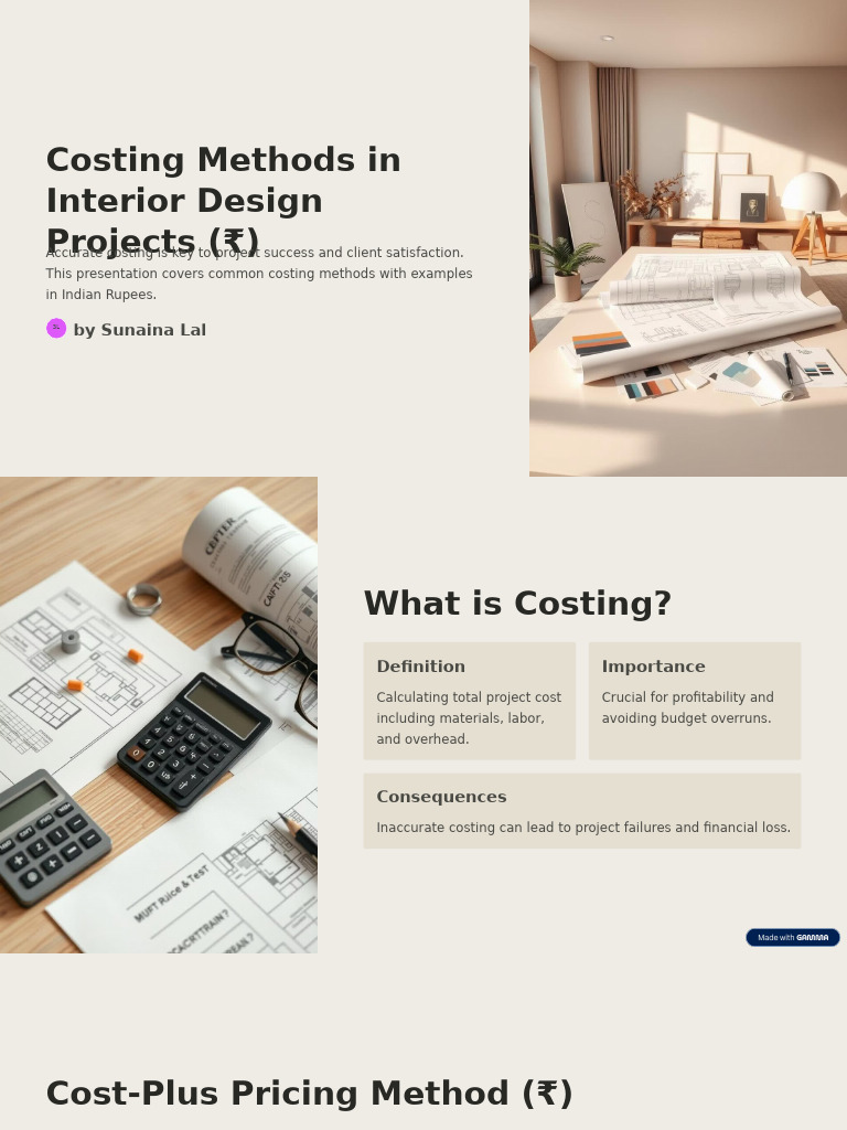 Costing Methods for Interior Design | PDF | Pricing | Prices
