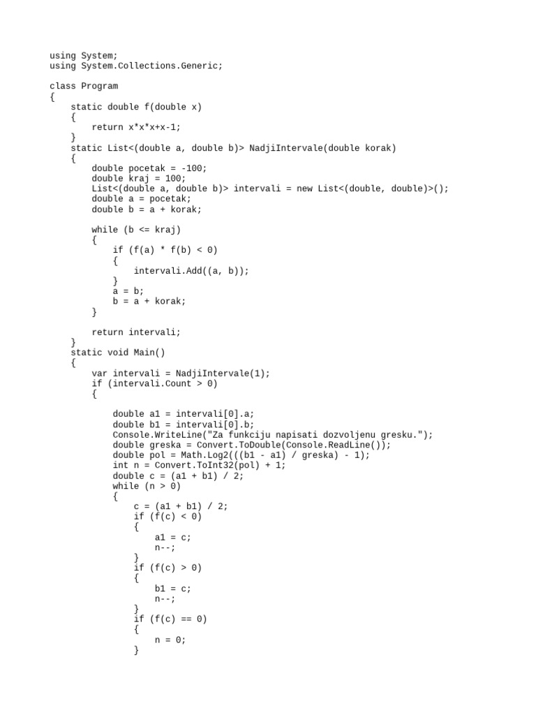 Finding Intervals for Root Calculation | PDF