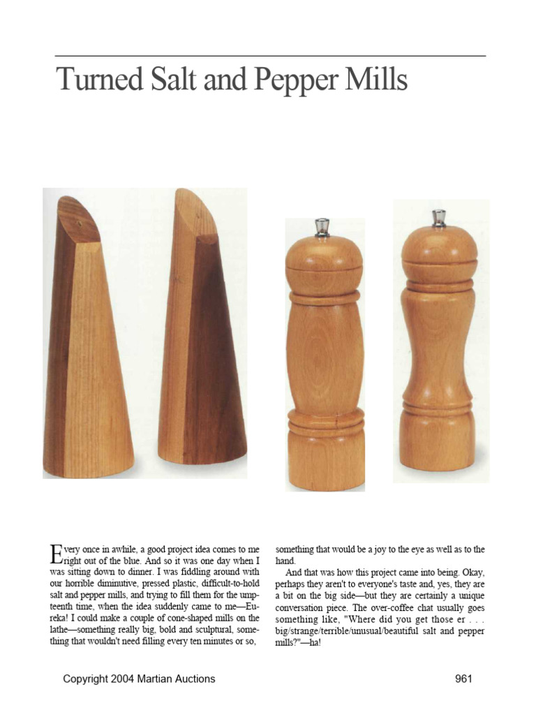 DIY Turned Salt and Pepper Mills Guide | PDF | Tools | Woodworking