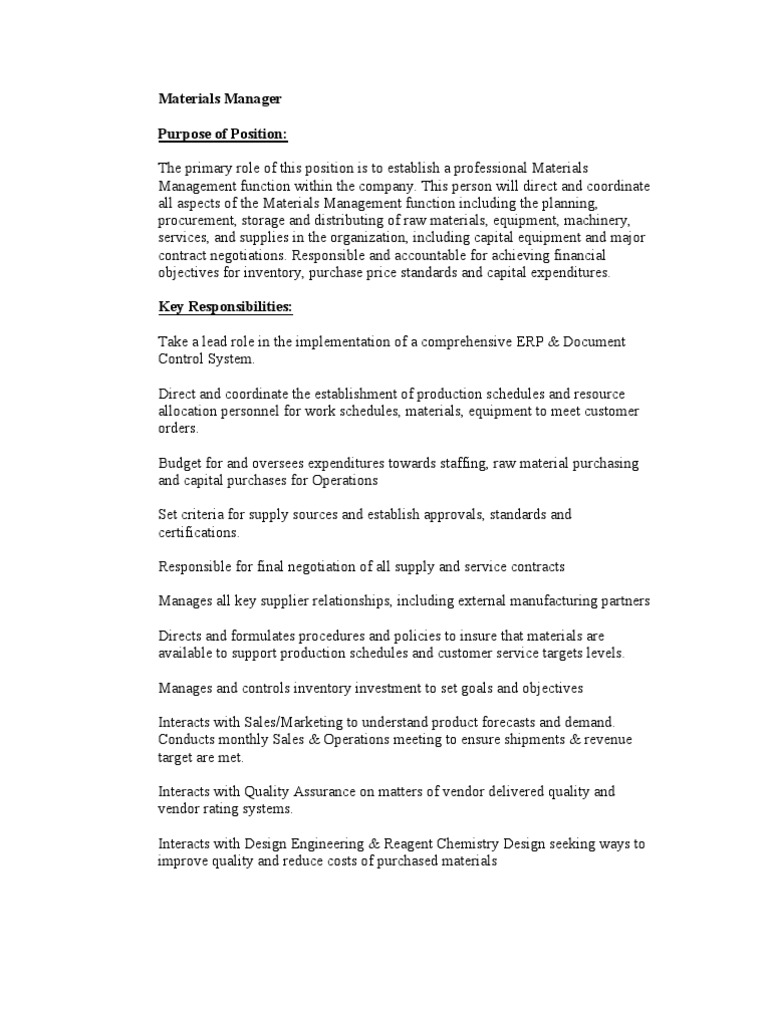 2007 07 10 MaterialsManager | PDF | Inventory | Enterprise Resource ...