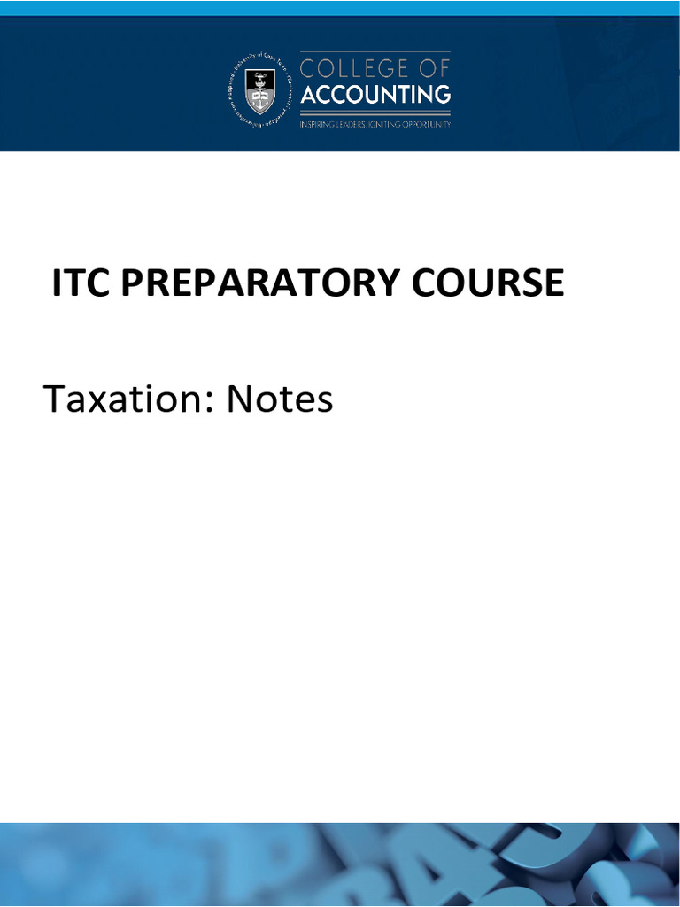 TAX Notes ITC 2022 CLEAN | PDF | Taxes | Dividend