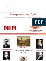 Entrepreneurship Quiz: (Conceptualized by Prof. Anjan Rai Chaudhuri, IIM Calcutta)