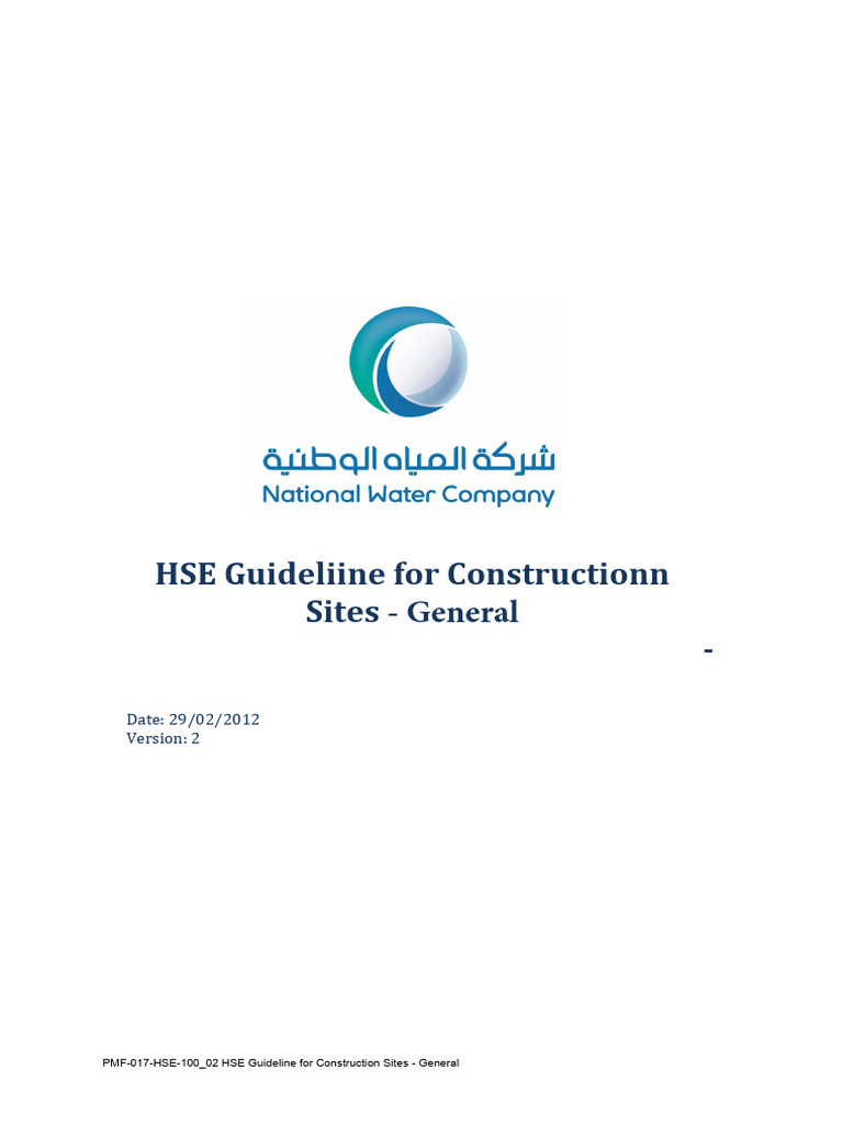 HSE Guidelines for Construction Sites | PDF | Housekeeping ...