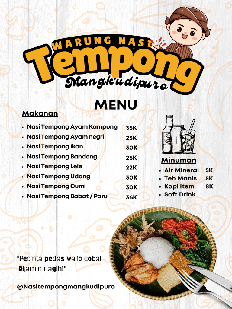 MENU TEMPONG (70 X 150 CM) (A4) | PDF