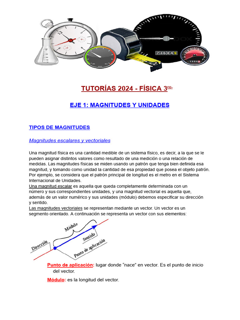 Magnitudes y Unidades en Física | PDF | Vector Euclidiano | Sistema ...