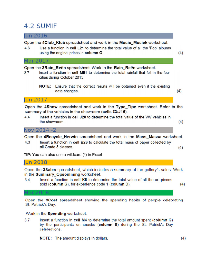 Sumif | PDF