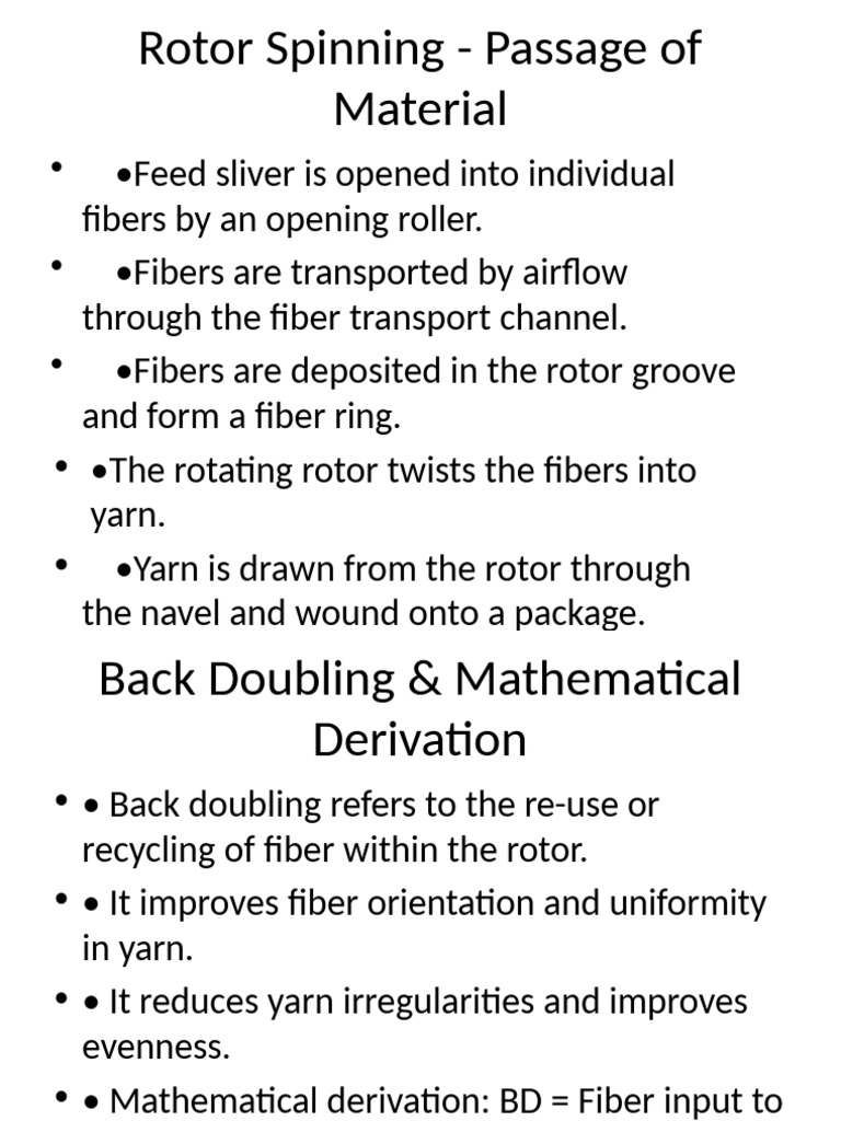 Rotor Spinning Techniques and Yarn Quality | PDF | Spinning (Textiles ...