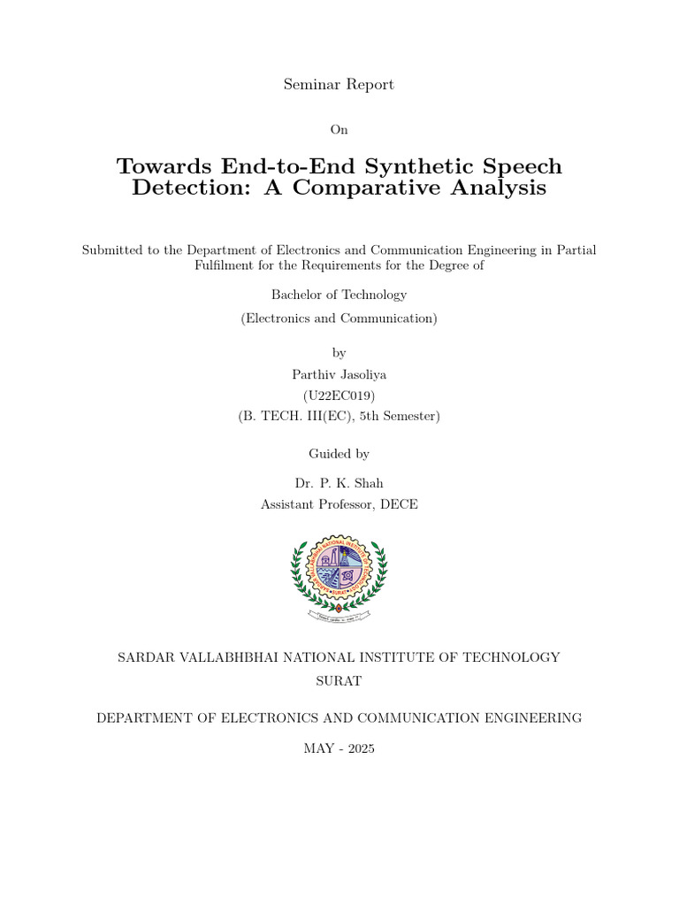 Synthetic Speech Detection Analysis | PDF | Support Vector Machine ...