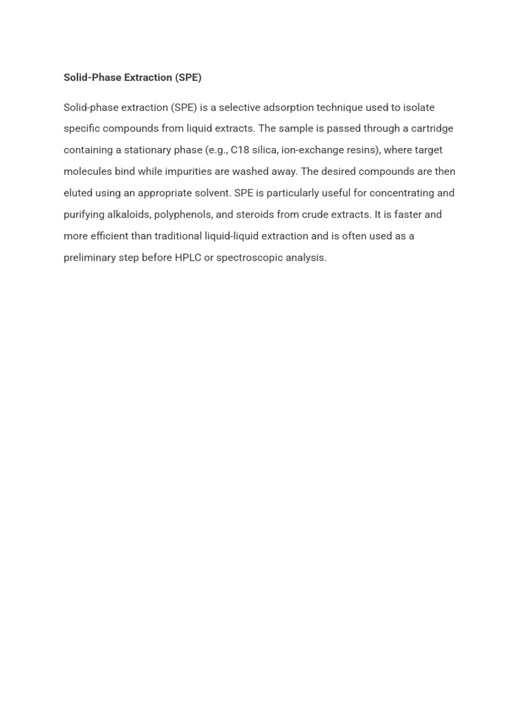 Solid-Phase Extraction (SPE) | PDF
