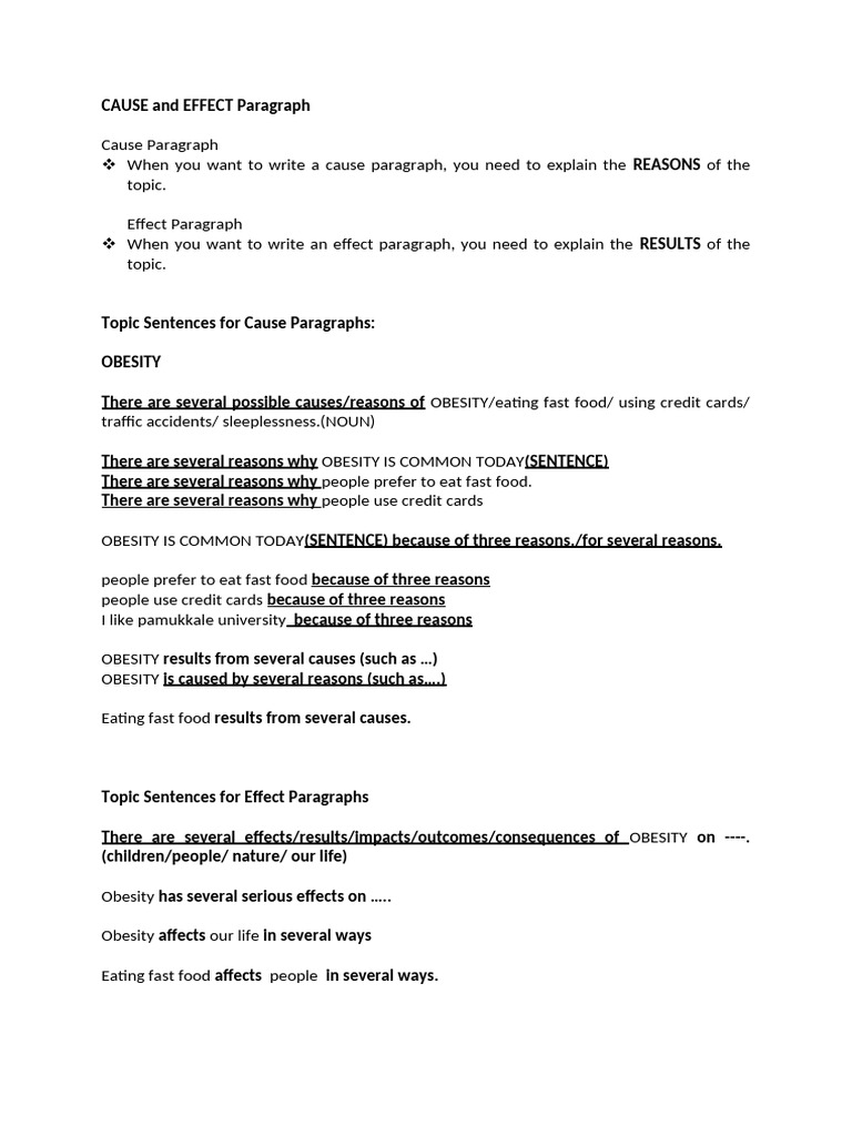 Cause and Effect Writing Guide | PDF | Stress (Biology) | Psychology