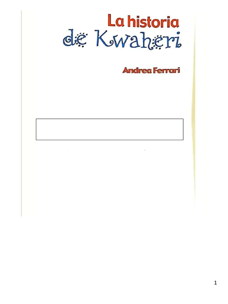 La Historia de Kwaheri-Sin Dibujo | PDF