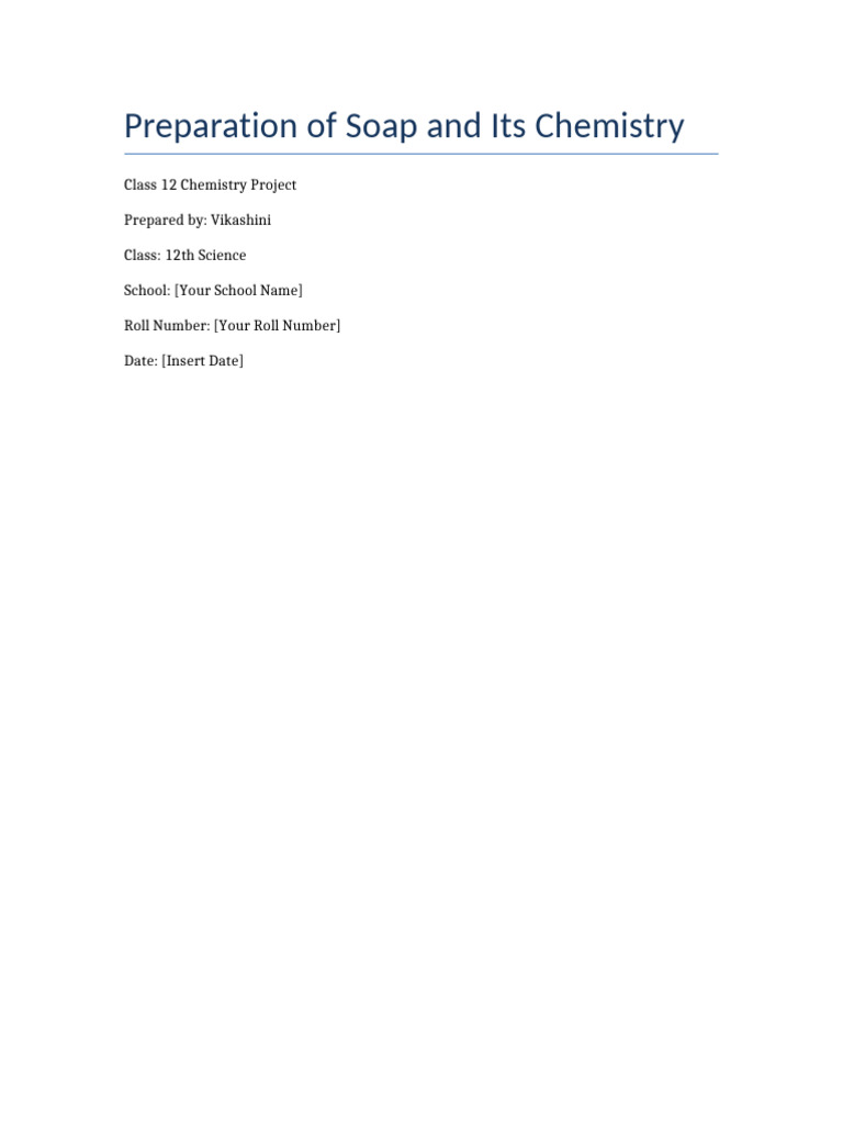 Soap Chemistry and Synthesis Guide | PDF