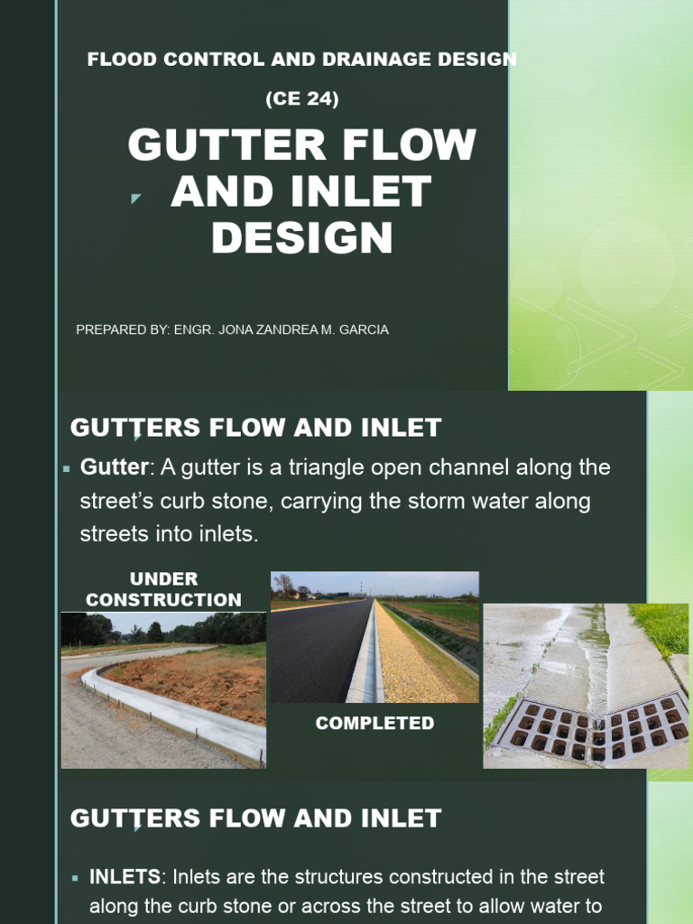 Gutter and Inlet Design for Stormwater | PDF | Road | Storm Drain
