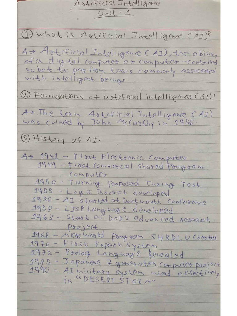 AI Unit 1 Notes | PDF