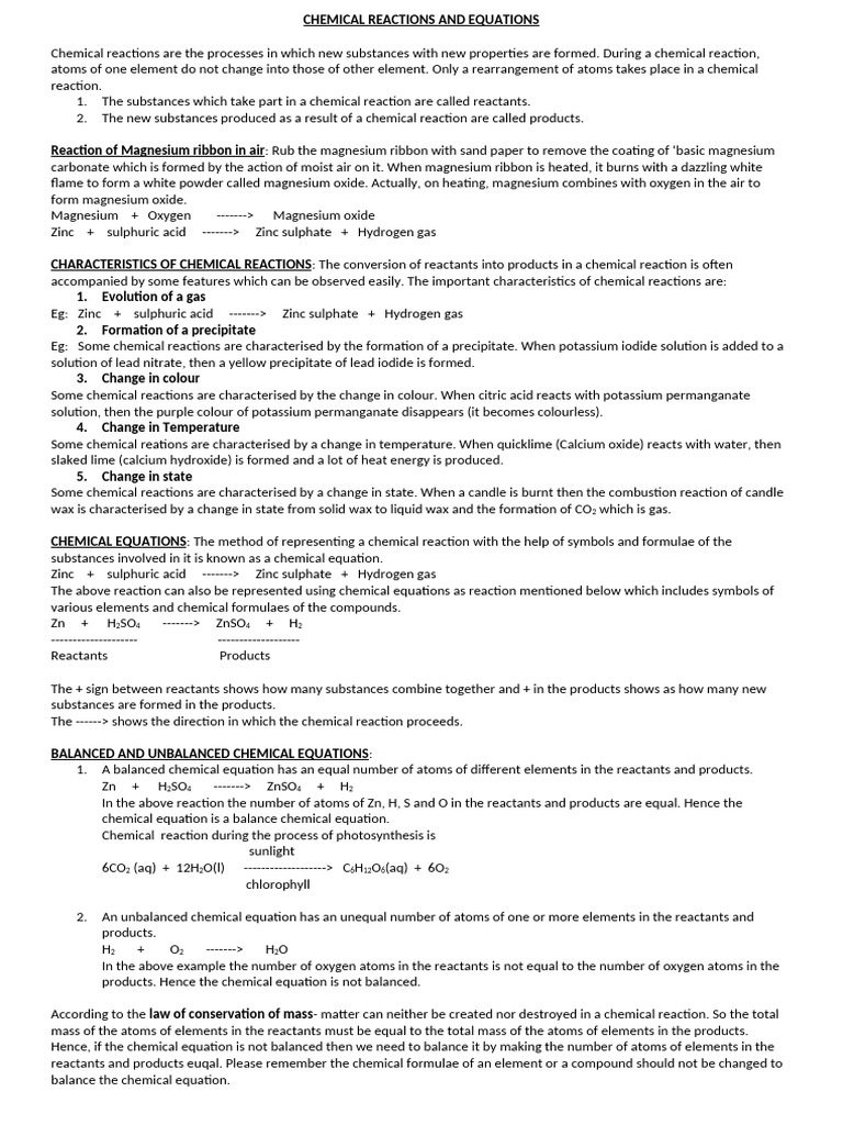 Understanding Chemical Reactions | PDF | Redox | Chlorine